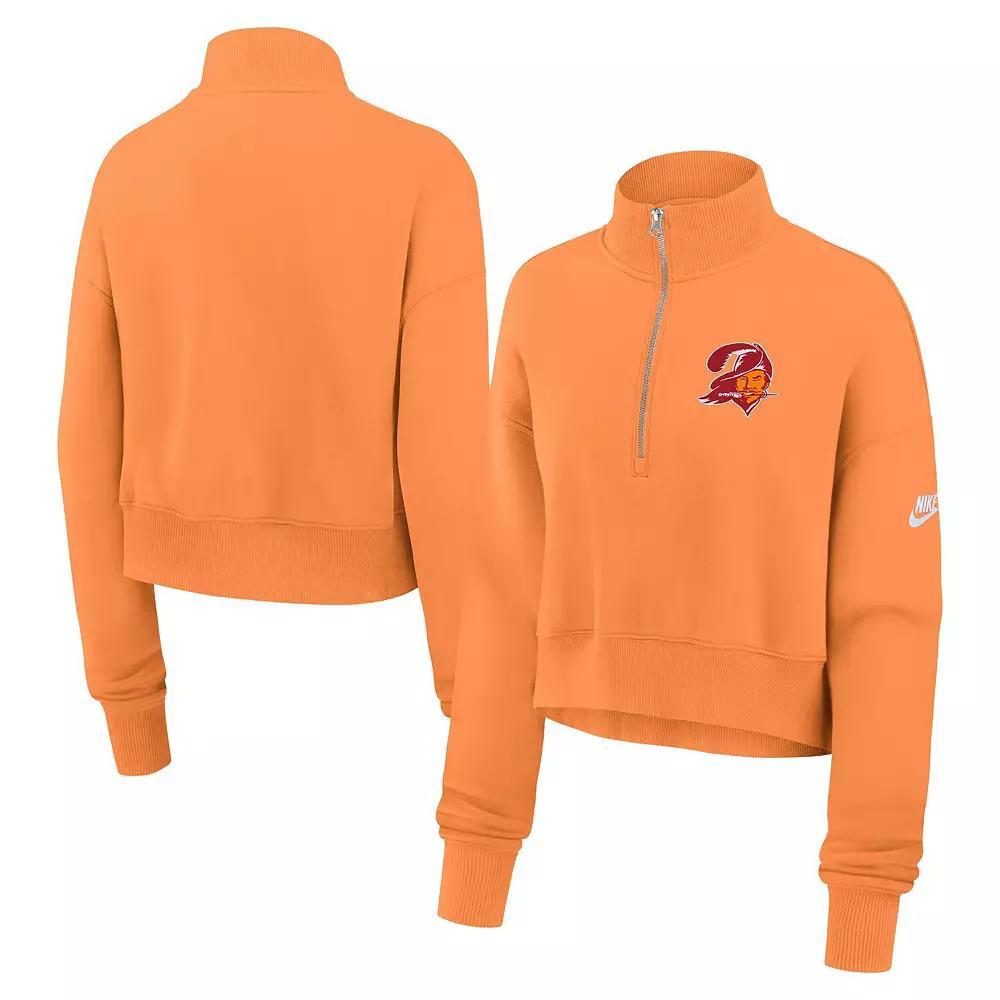 Women's Nike Navy New York Giants Rewind Phoenix Cropped Half-Zip Sweatshirt, Size: Large, Blue Product Image