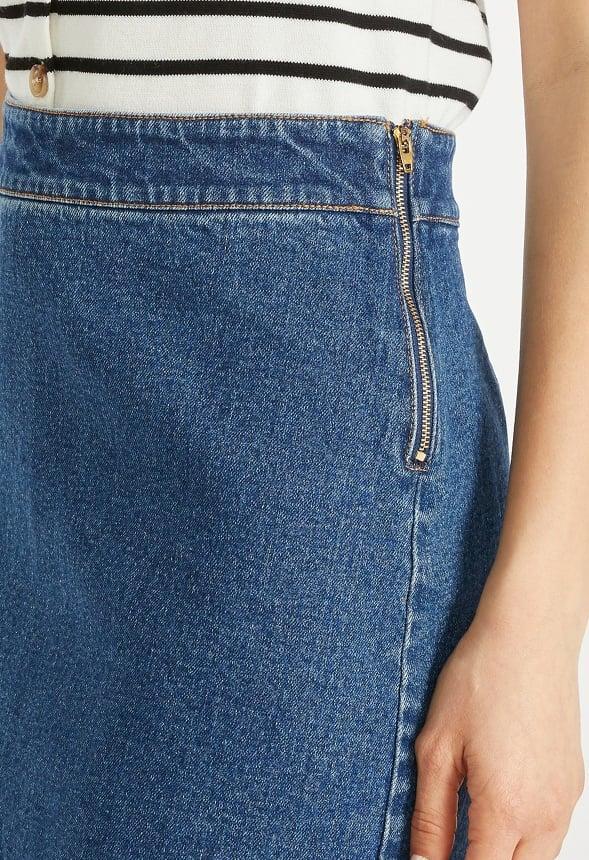 Button Mini A-Line Skirt Product Image