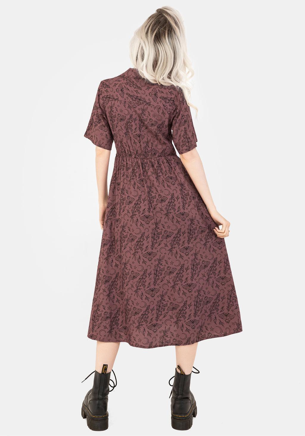 Roxana Moth Foxglove Button Down Midi Shirt Dress Product Image