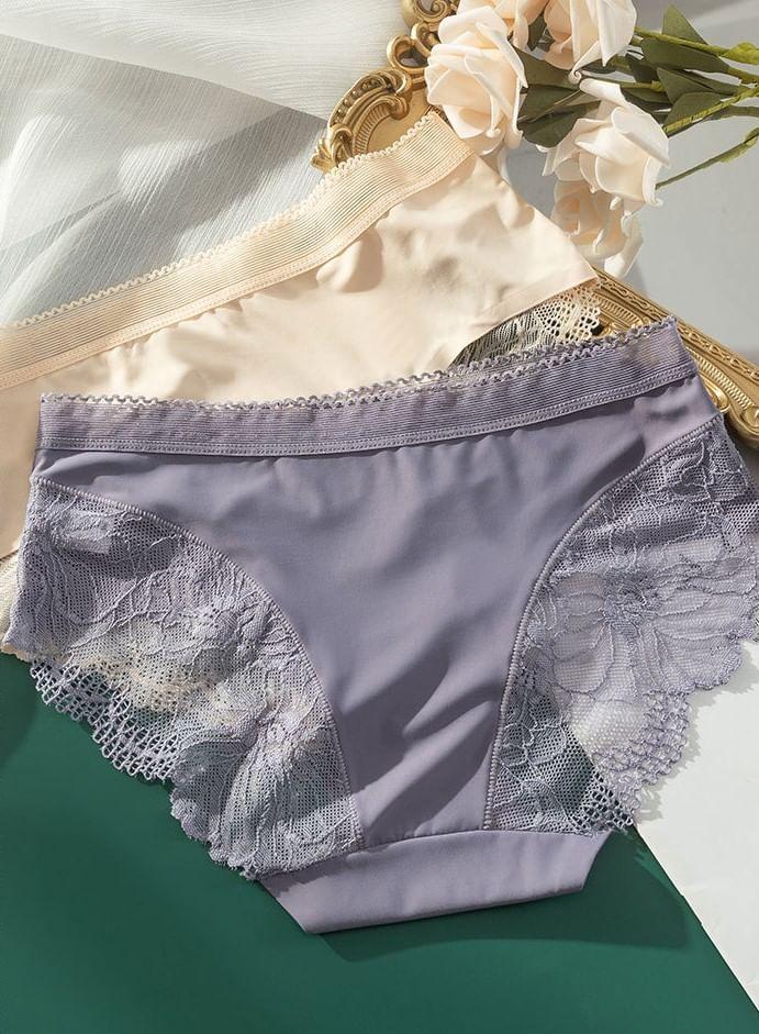 Plain Lace Panel Panty Product Image