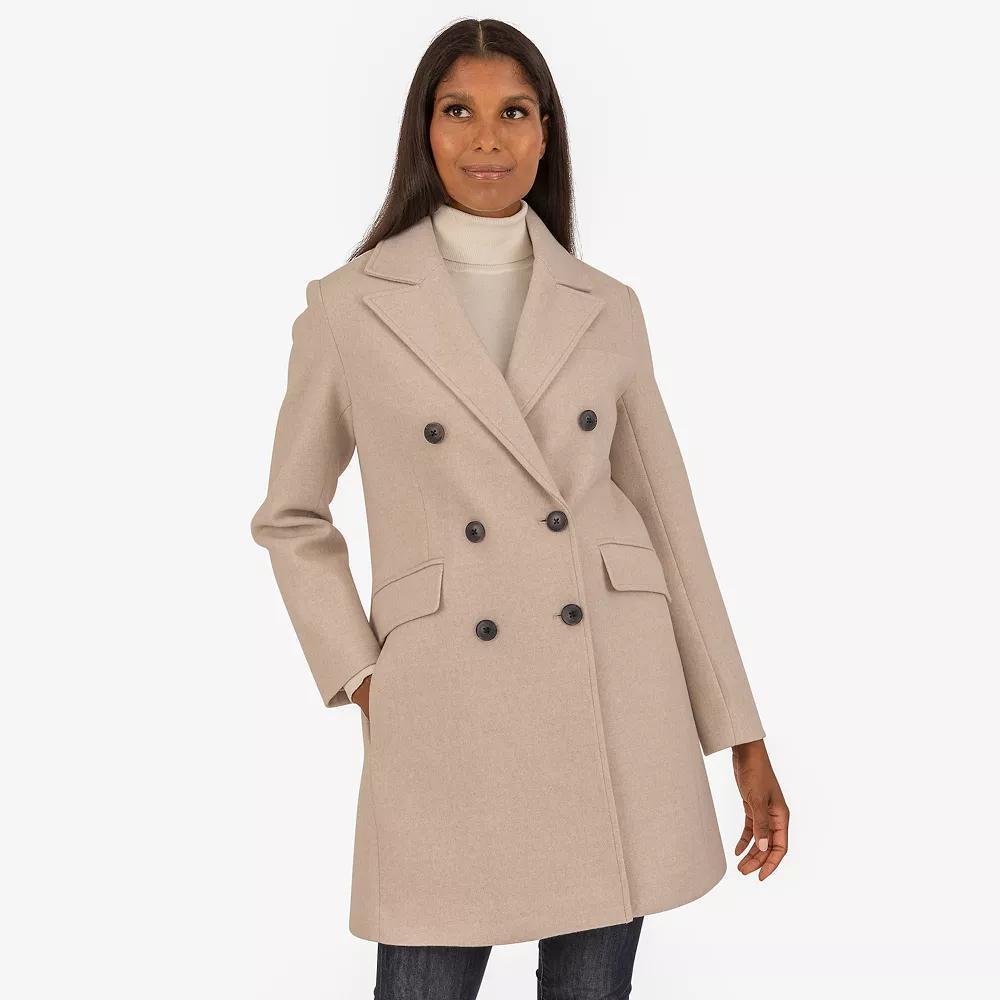 Women's Fleet Street Faux Wool Melange Coat, Size: Small, Light Gray Product Image