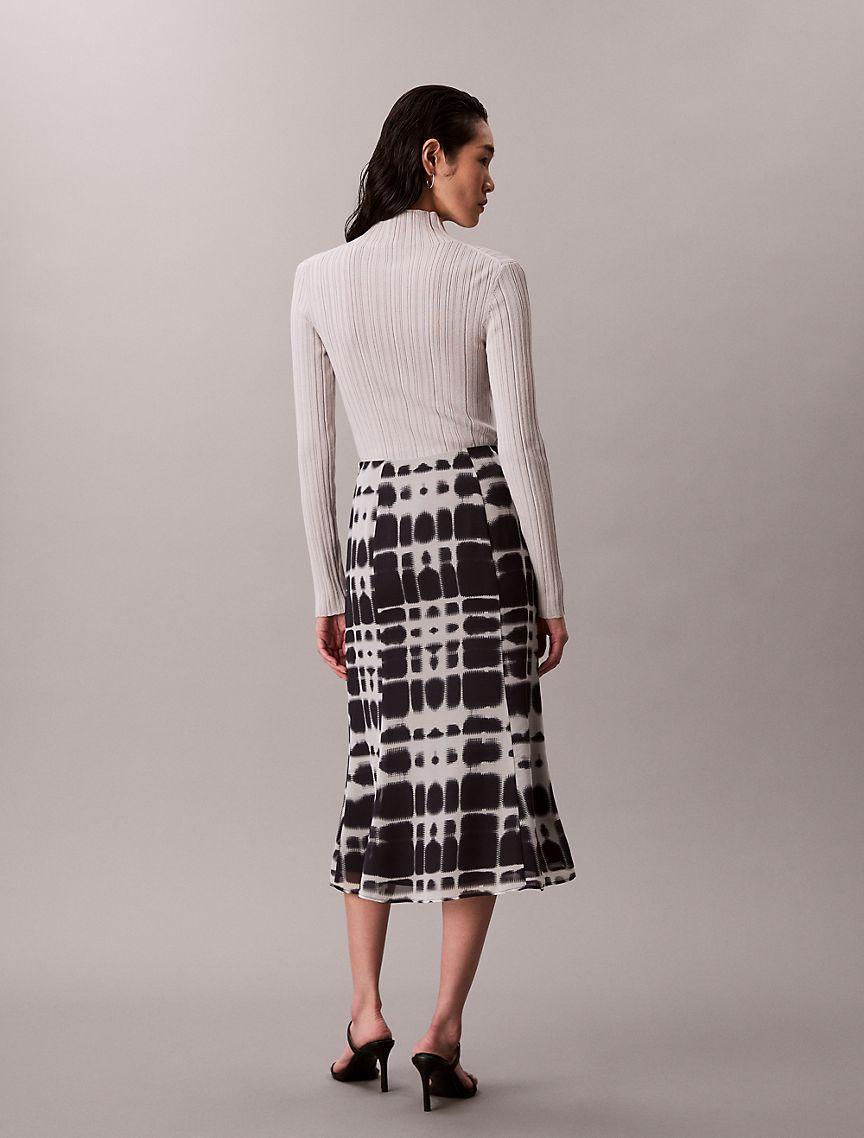 Printed Flared Midi Skirt Product Image