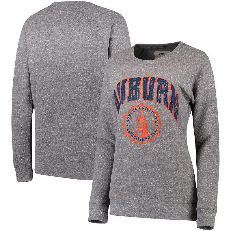 Women's Pressbox Heathered Gray Auburn Tigers Edith Vintage Knobi Pullover Sweatshirt, Size: XL, Grey Product Image