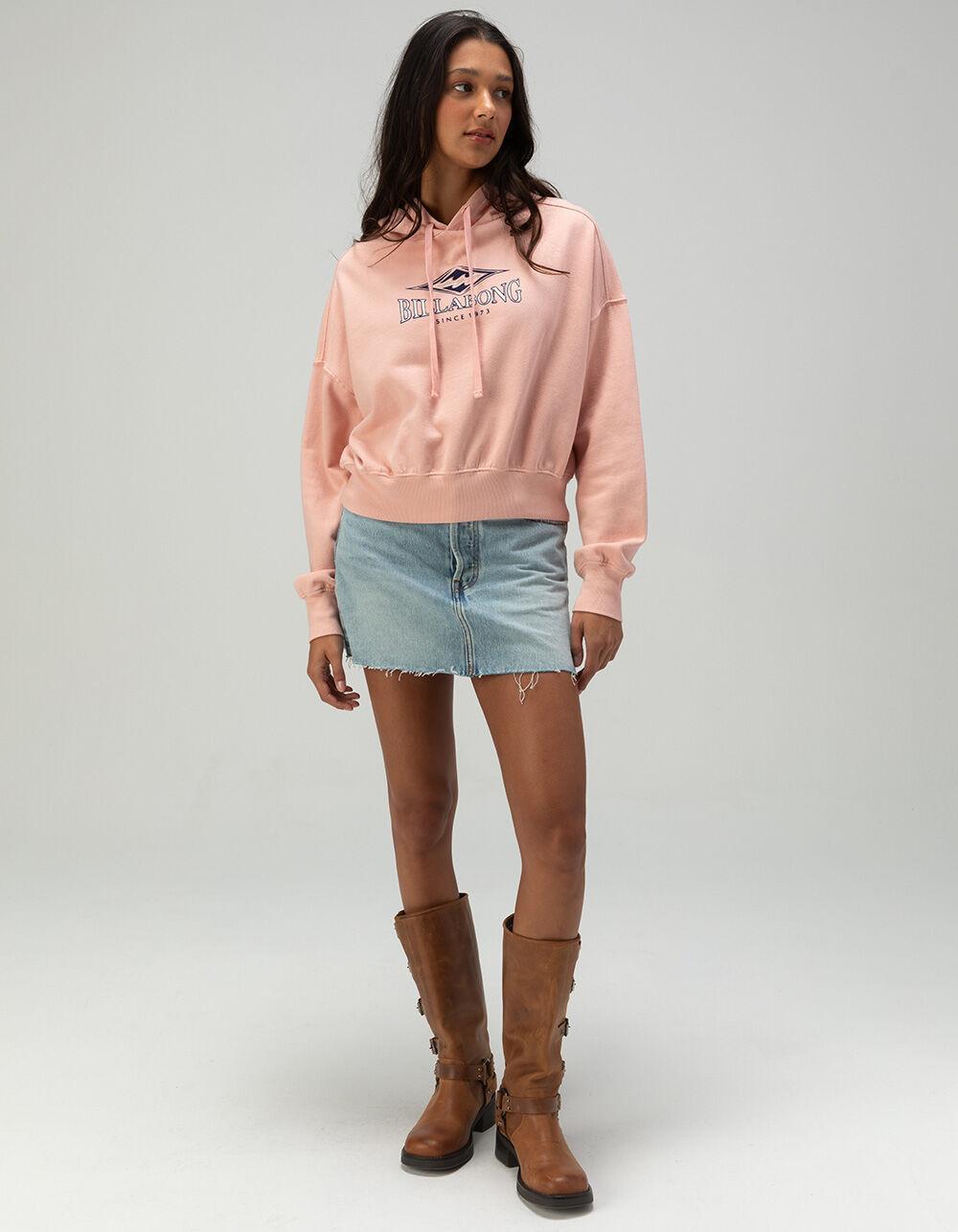 BILLABONG All Time Womens Crop Hoodie - DUSTY PINK Product Image