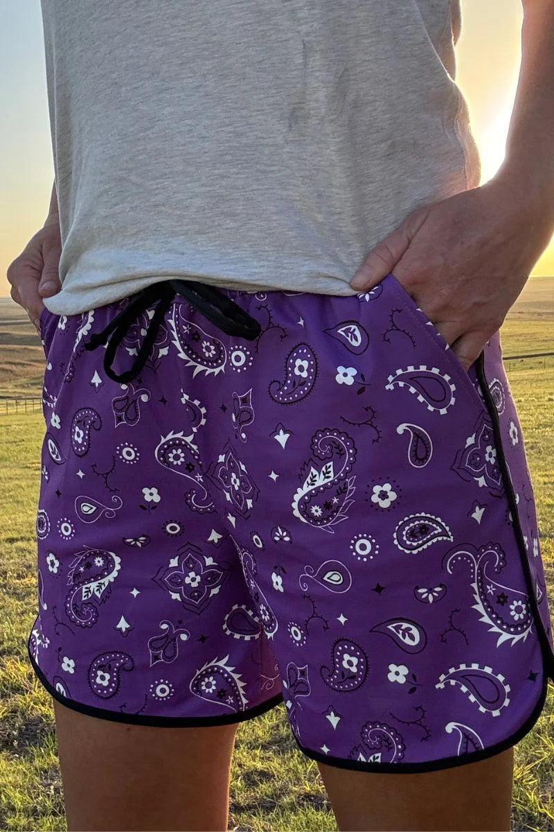 Sterling Kreek Bandana Babe Purple Shorts-Long Product Image