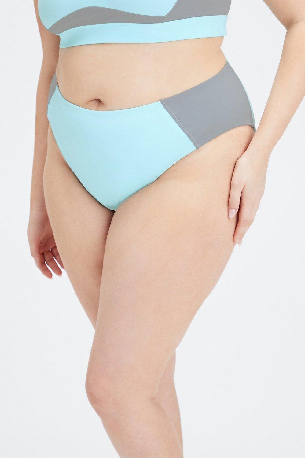 Fabletics Sporty Swim Brief Womens Blue Sky/Raincloud plus Size 2X Product Image