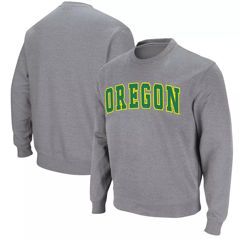 Mens Colosseum Heathered Gray Oregon Ducks Arch & Logo Sweatshirt Product Image