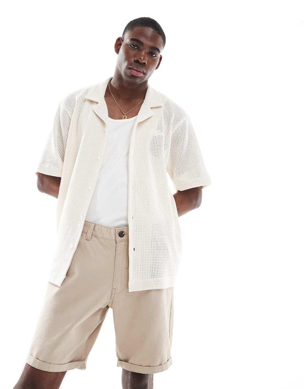 Brave Soul chino shorts in stone Product Image