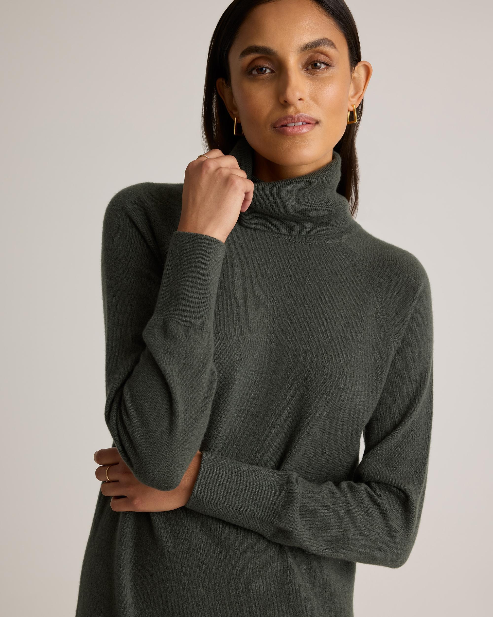 Quince | Women's Mongolian Cashmere Turtleneck Sweater Dress Size XS Product Image