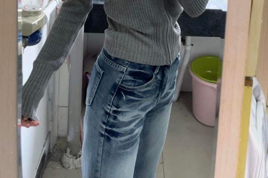 Lettering Zip-Up Crop Cardigan Product Image