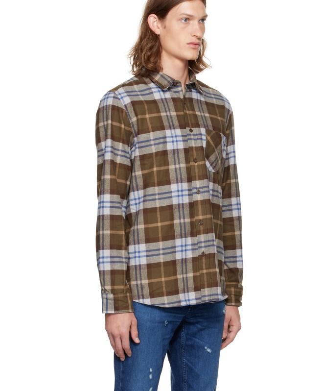 HUGO BOSS Flannel Shirt In Brown Product Image