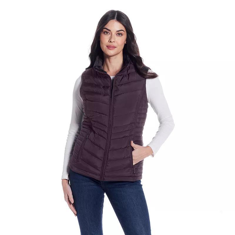 Women's Weathercast Plush Lined Vest, Size: Small, Blue Product Image