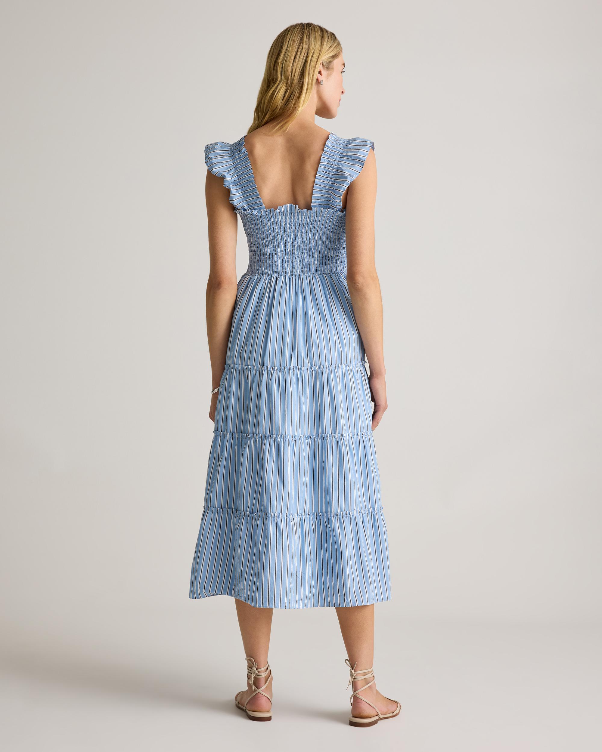 Quince | Women's Smocked Midi Dress Size XS, Organic Cotton Product Image