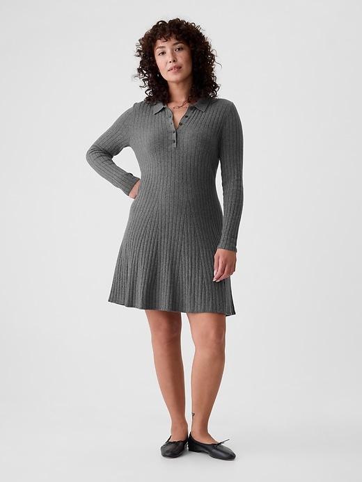 CashSoft Polo Sweater Mini Dress Product Image