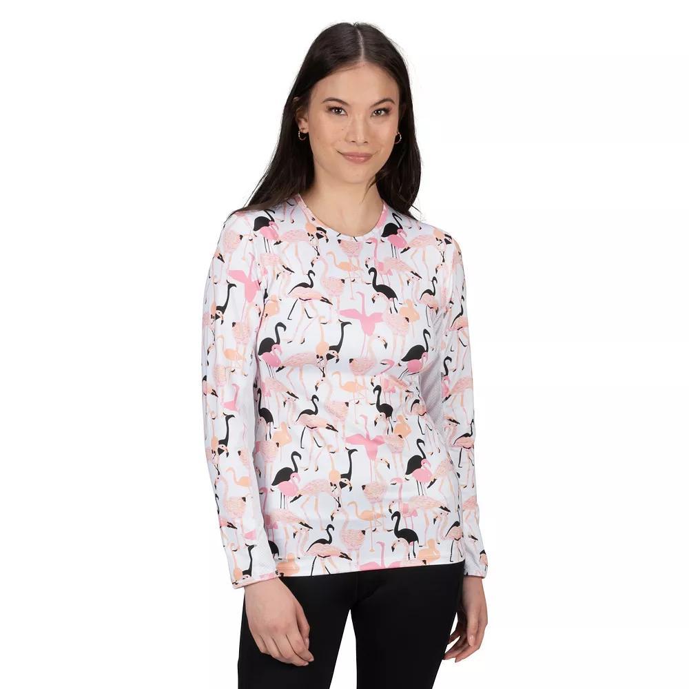 Women's Nancy Lopez Aspiration Long Sleeve Golf Tee, Size: Medium, Whiteblack Team Product Image