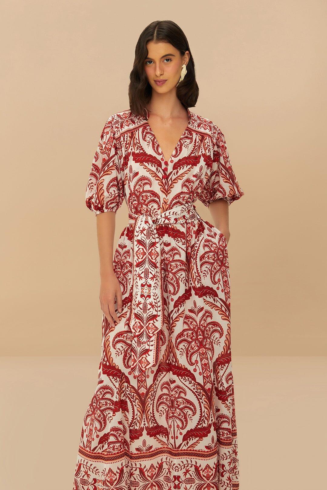 Off-White Tropical Cameo Belted Maxi Dress Product Image