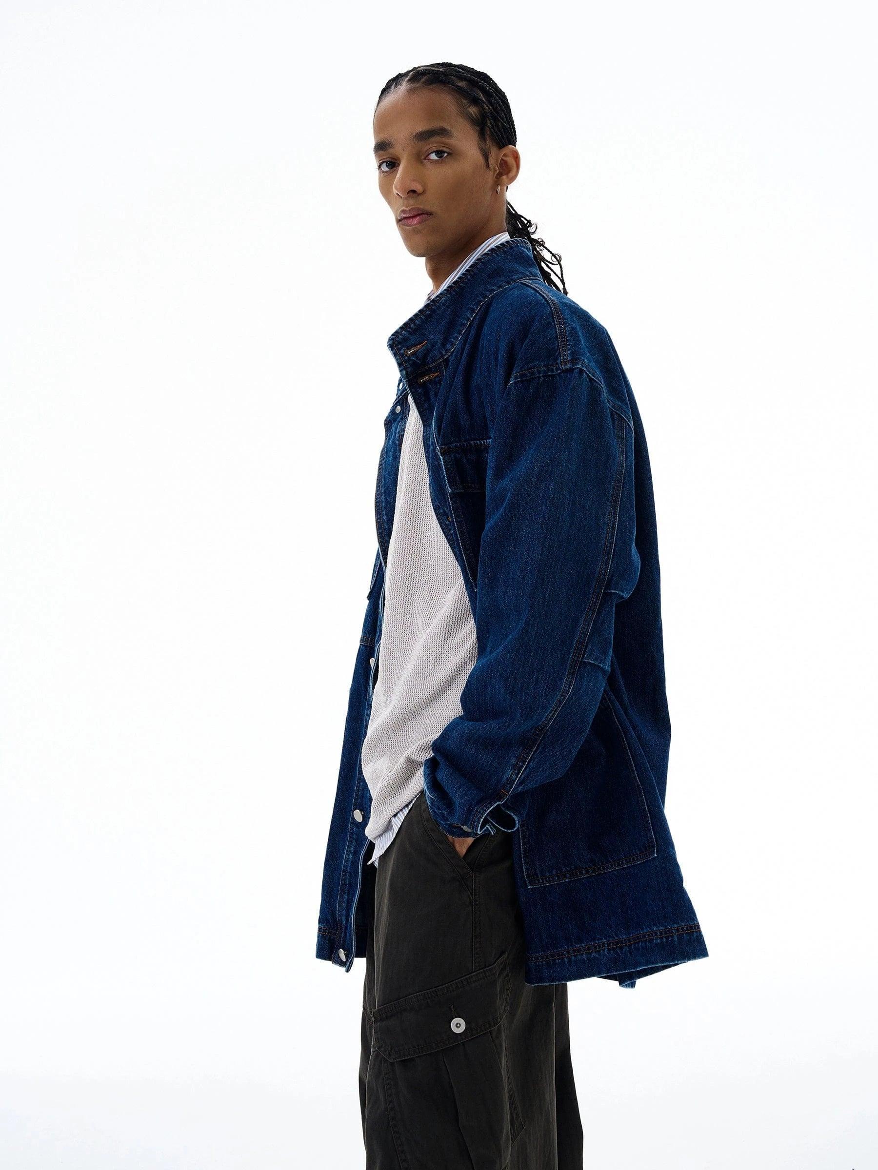 RT No. 19549 OVERSIZE NAVY BLUE DENIM JK Product Image