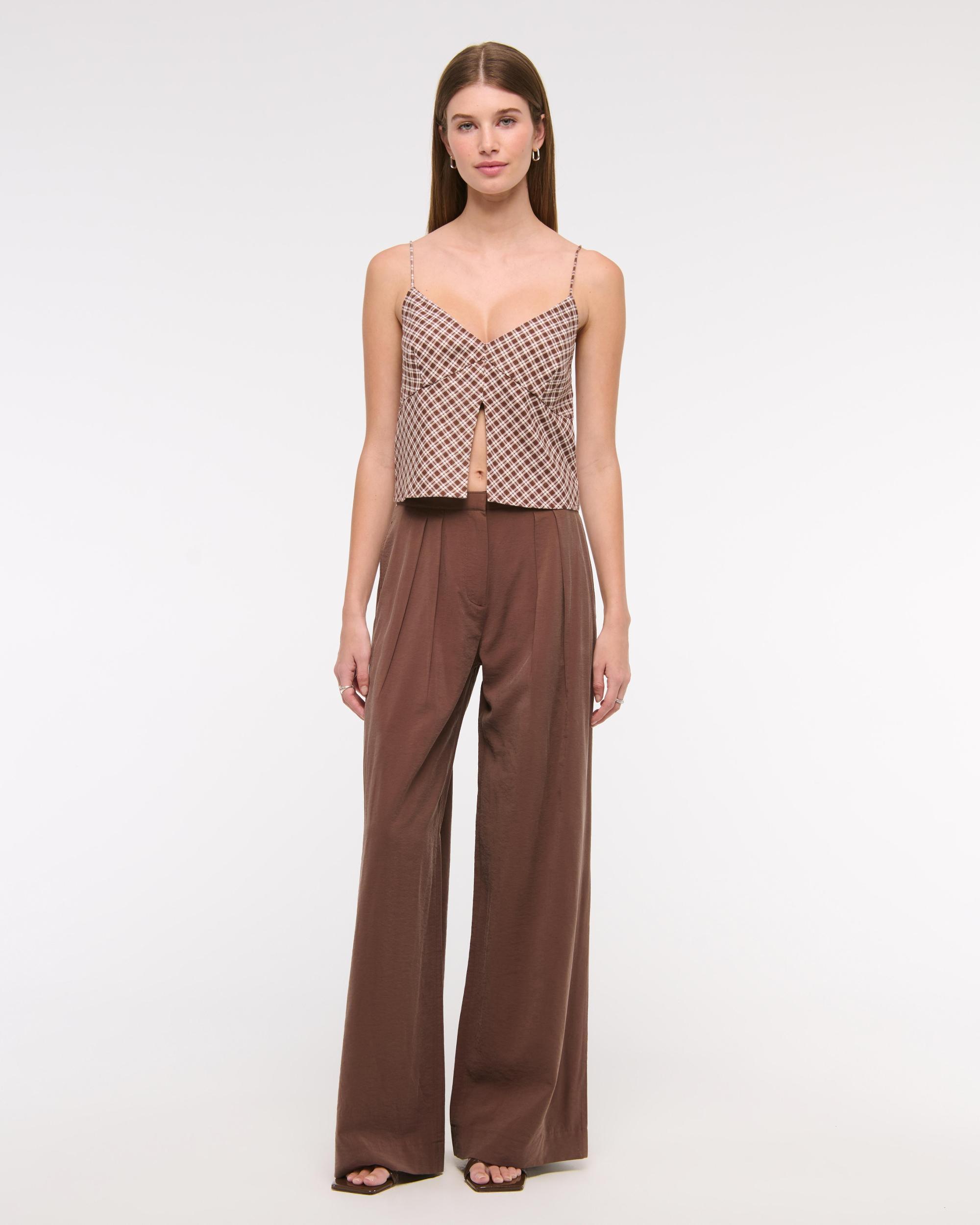 Linen-Blend Flyaway Top Product Image