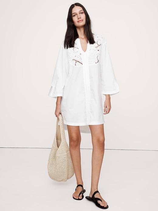Embroidered Cotton Poplin Kaftan Product Image