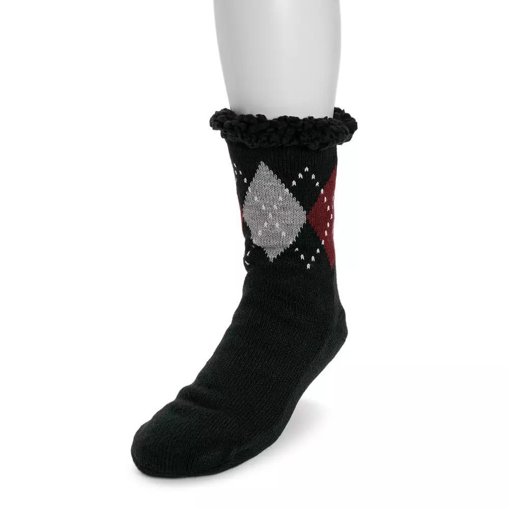 Men's MUK LUKS® Cabin Socks, Size: SMLL/MEDM, Ebony Radicchio Product Image