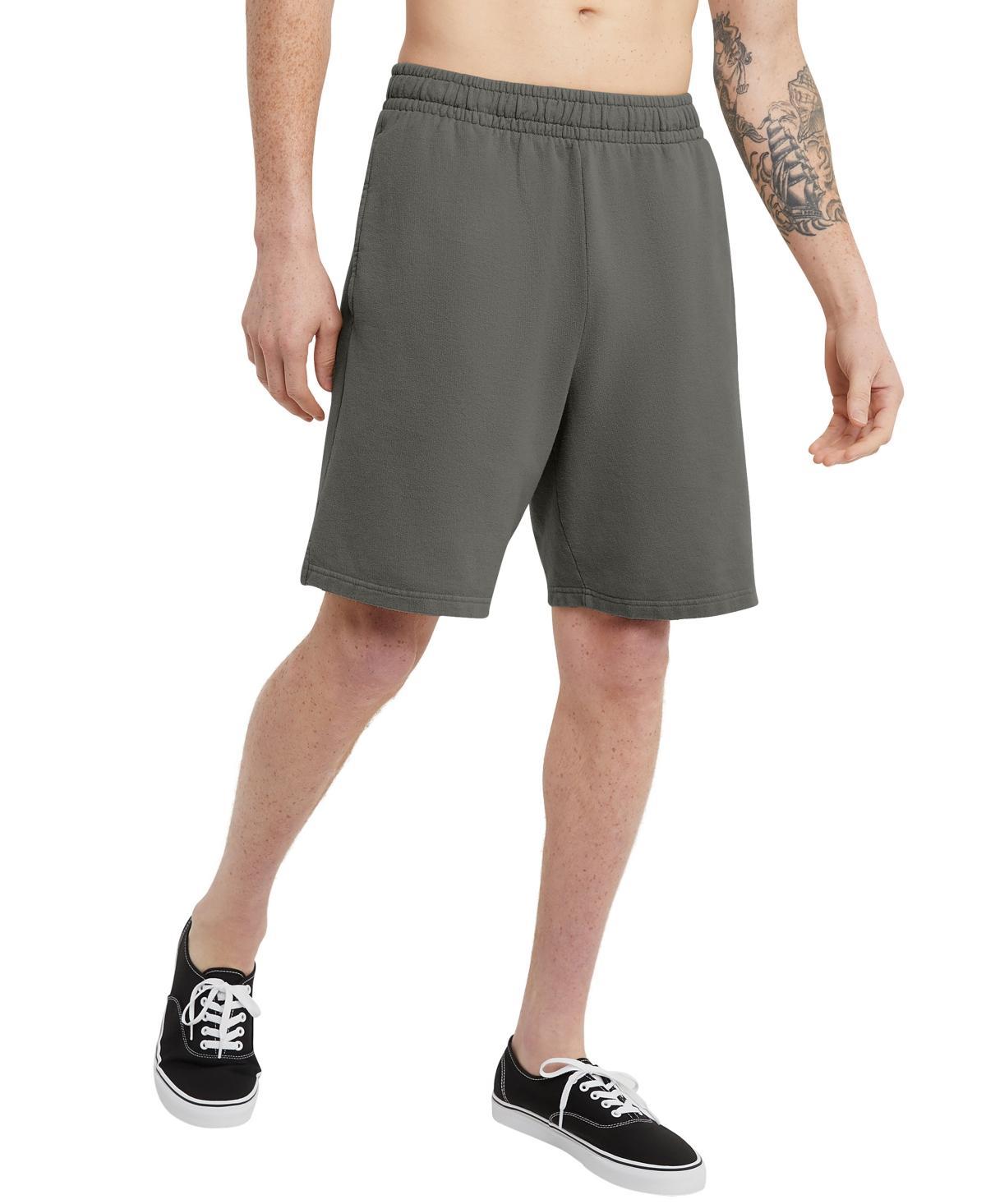 Hanes Mens Garment Dyed Sweat Shorts, 8 New Railroad Grey S Product Image
