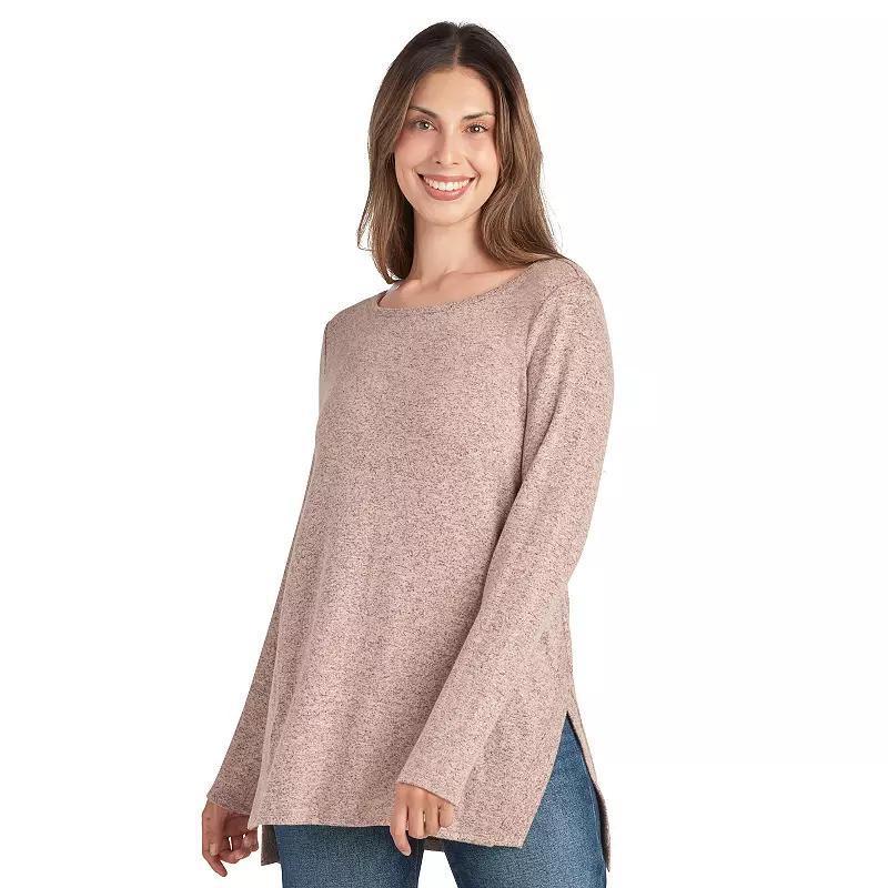 Women's AGB Long Sleeve Split Hem Tunic, Size: Large, Dark Blue Product Image