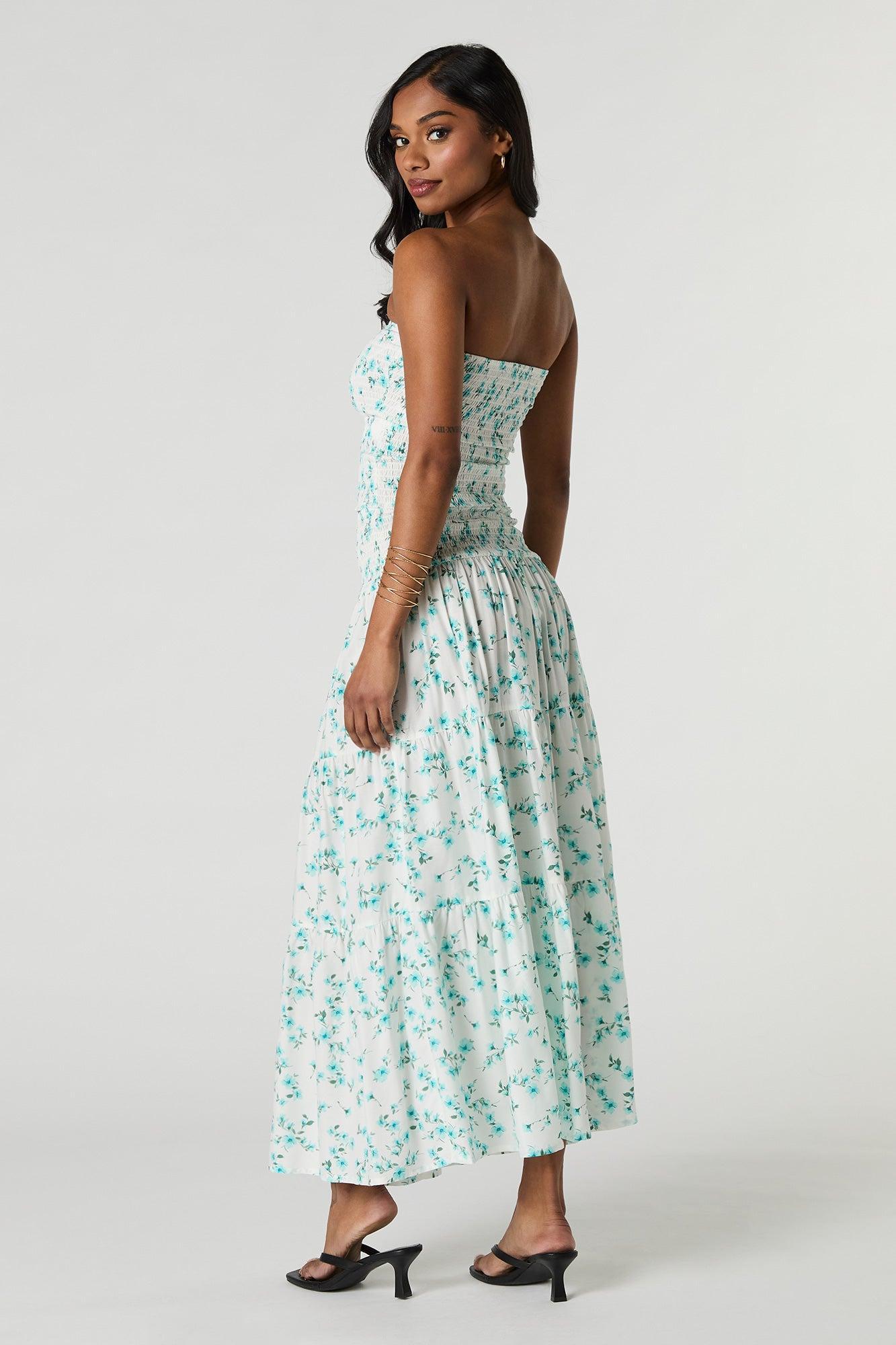 Floral Smocked Maxi Skirt Female Product Image