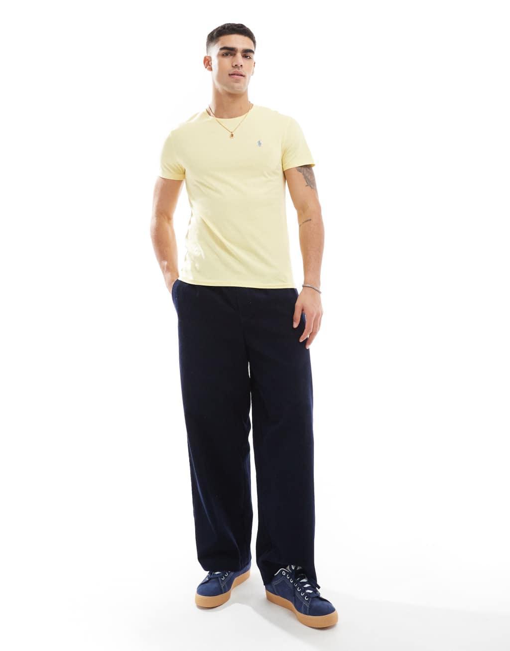 Polo Ralph Lauren icon logo t-shirt custom fit in yellow Product Image