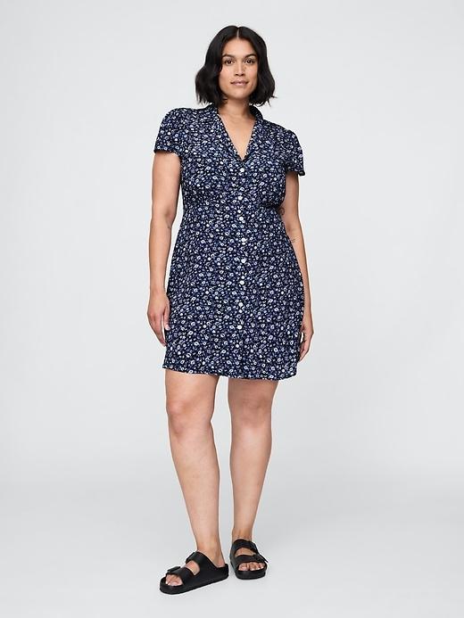 Crepe Floral Mini Dress Product Image