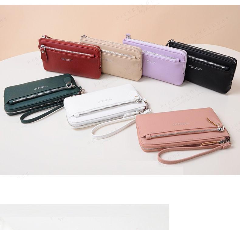 Plain Faux Leather Long Wallet Product Image