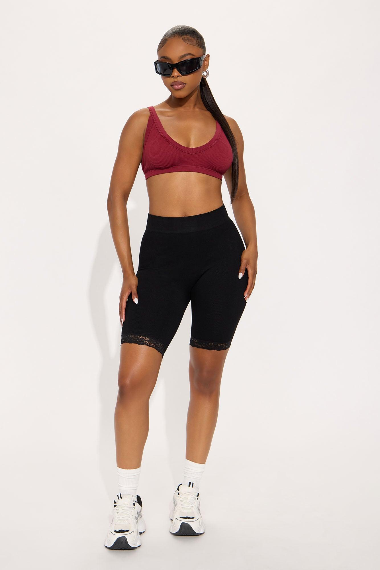 Tlalli Seamless Bra Top - Burgundy Product Image