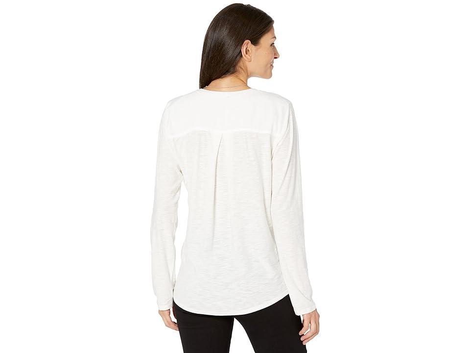 Vince Camuto Y-Neck Henley Tee (New Ivory) Women's Clothing Product Image