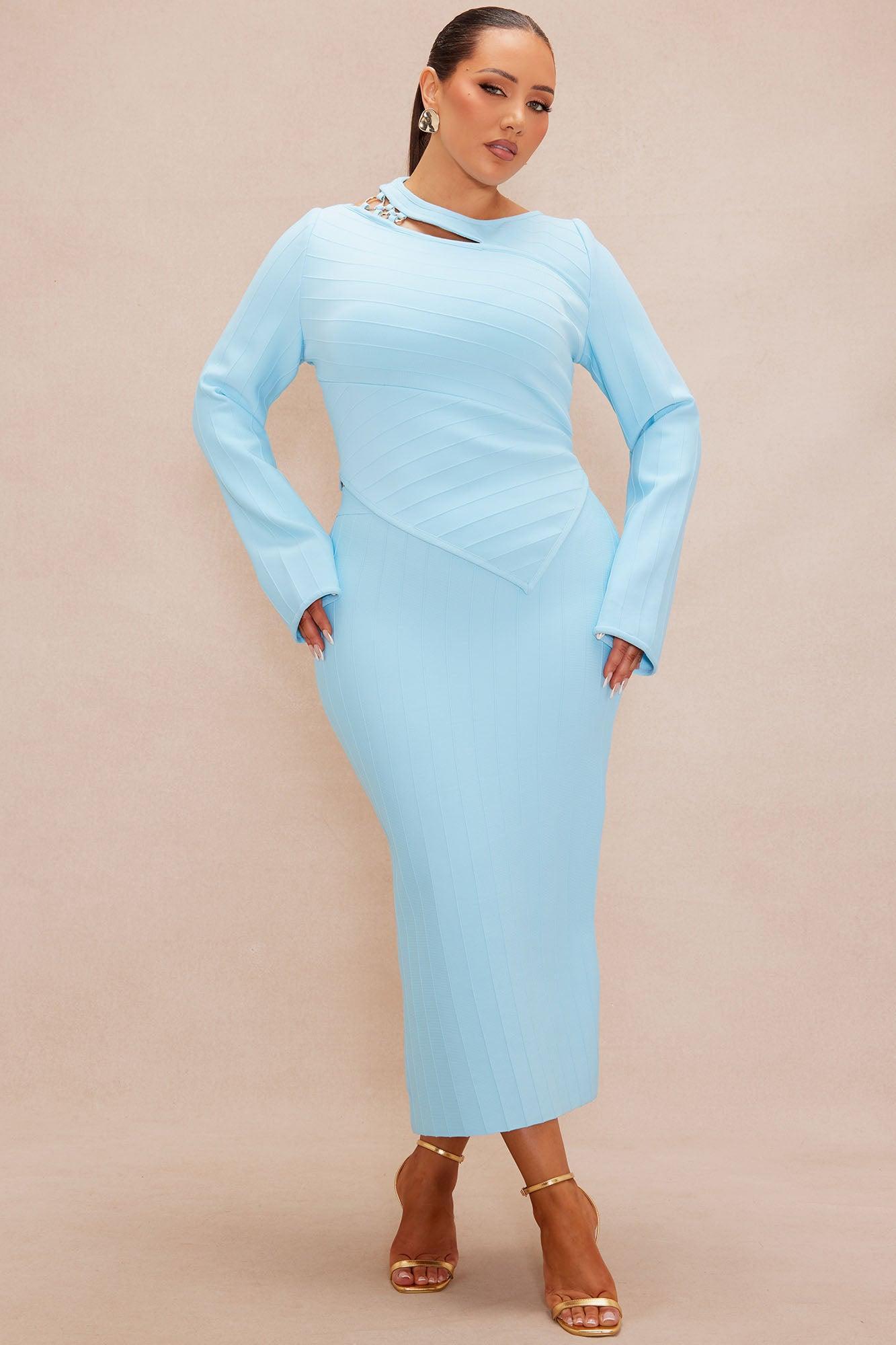 Nara Bandage Skirt Set - Light Blue Product Image