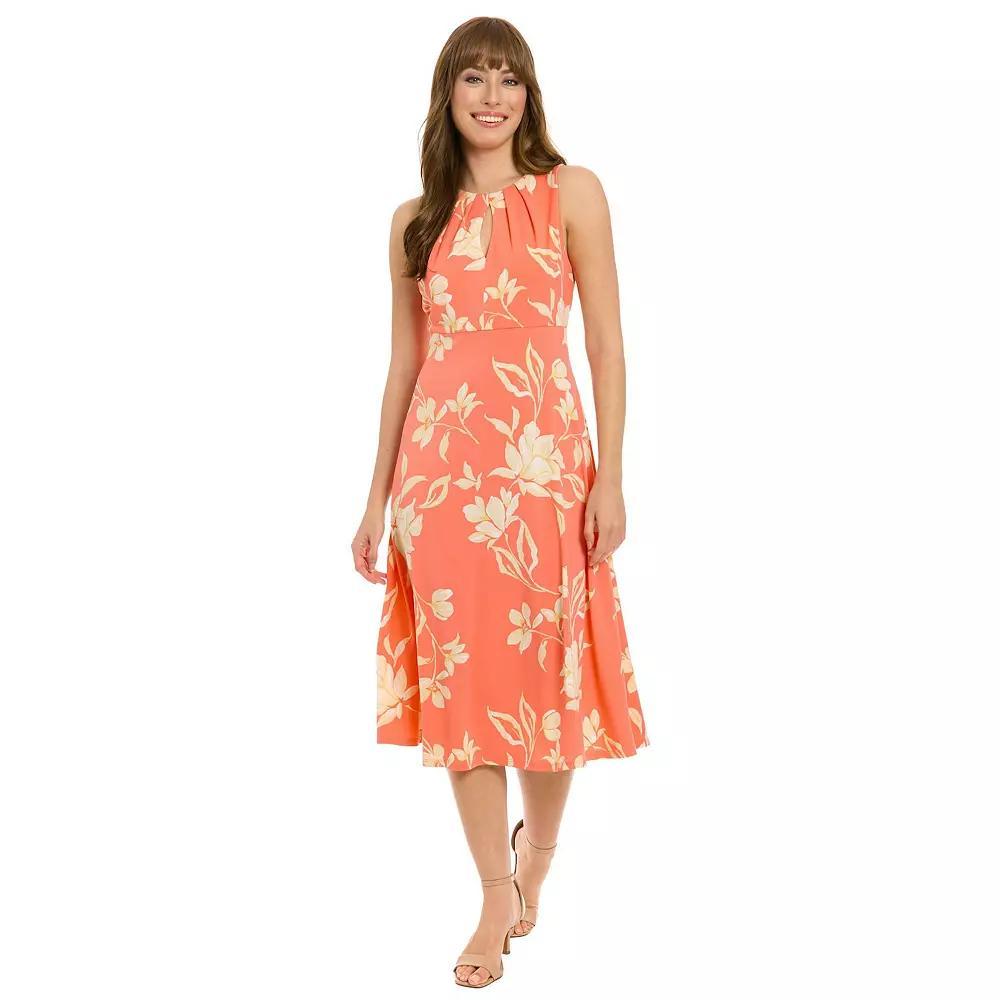 Women's London Times Empire Waist Fit & Flare Midi Dress, Size: 4, Pink Product Image