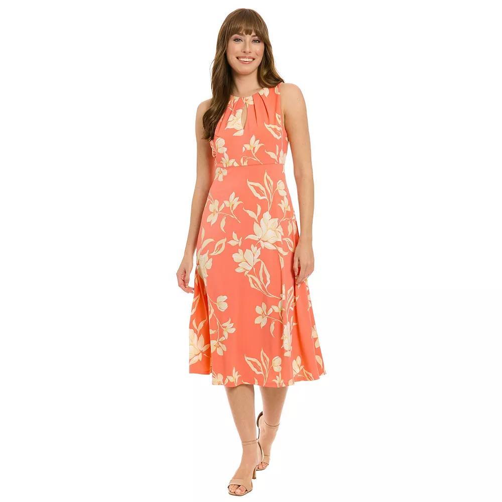 Women's London Times Empire Waist Fit & Flare Midi Dress, Size: 4, Pink Product Image