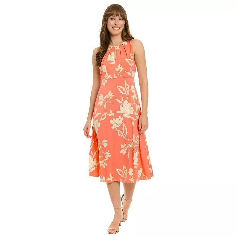 Women's London Times Empire Waist Fit & Flare Midi Dress, Size: 4, Pink Product Image