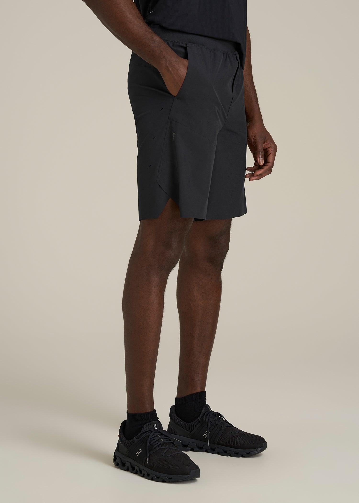 2-in-1 Featherweight Running Short for Tall Men in Black Product Image