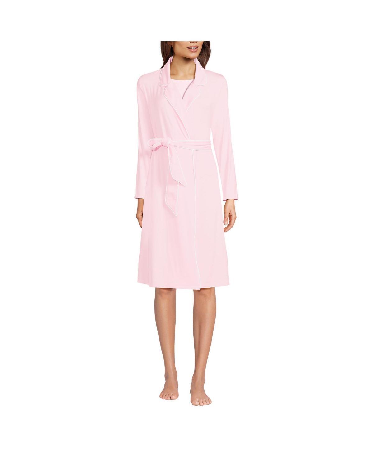 Women's Lands' End Tie Front Cooling Robe, Size: XS, Pink Fog Product Image