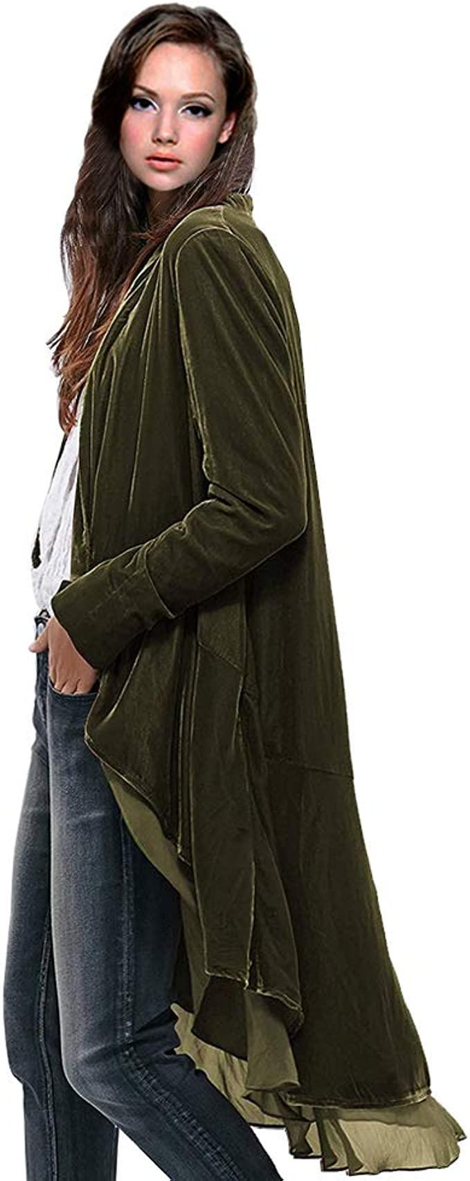 Anh Flirty Ruffle Midi Velvet Kimono Product Image