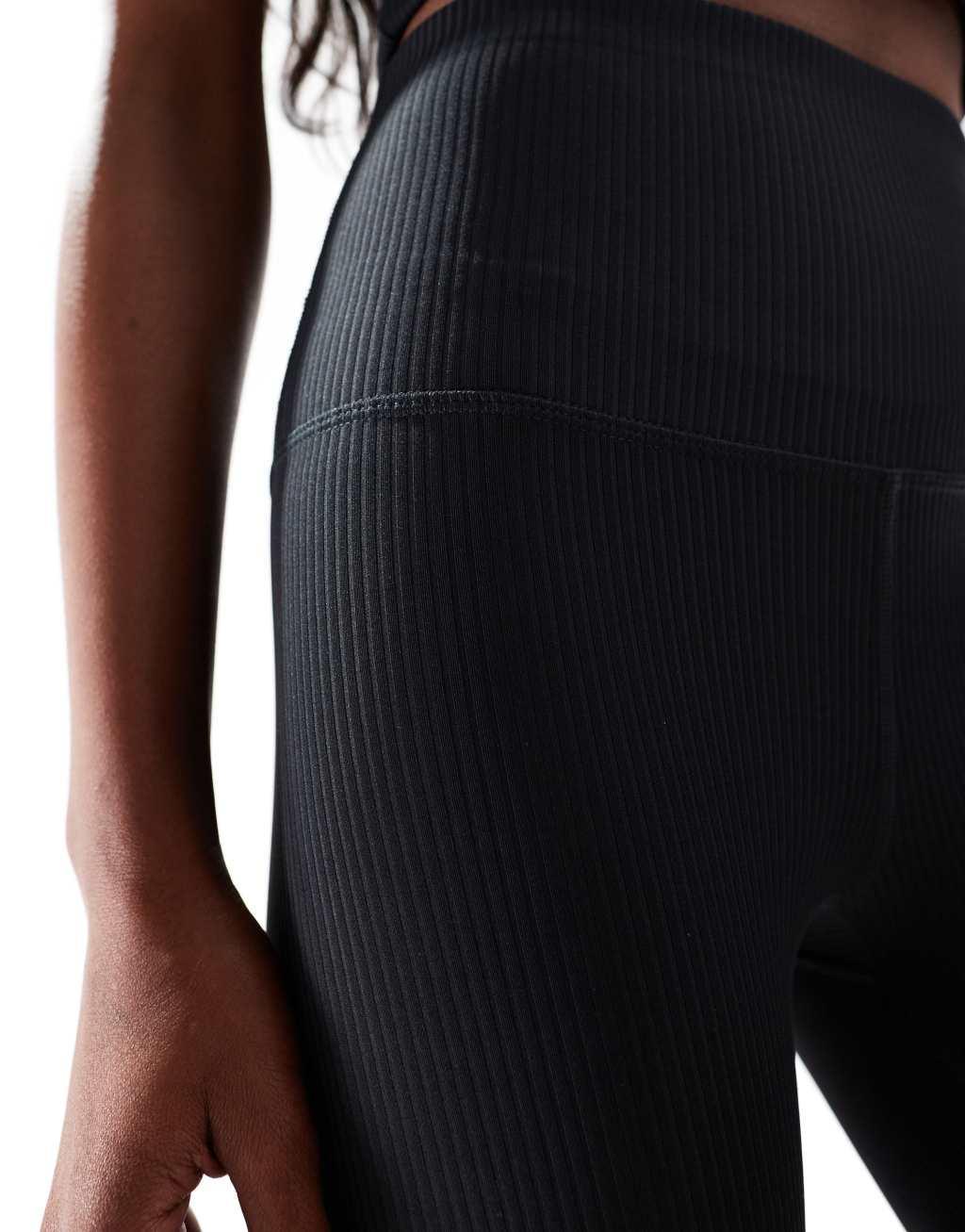 ASOS 4505 active rib high waist gym leggings in black Product Image