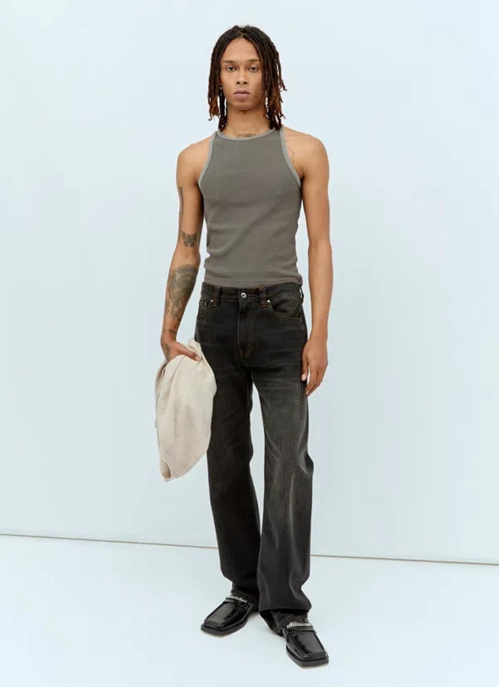 ACNE STUDIOS Waffle Tank Top In Grey Product Image