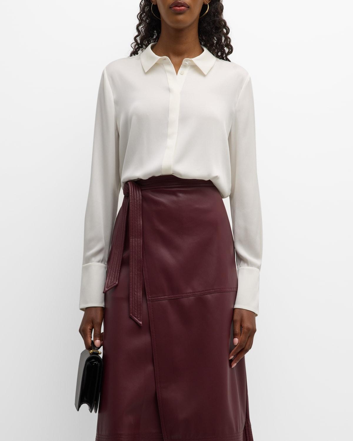 Larissa Split-Cuff Button-Down Blouse Product Image
