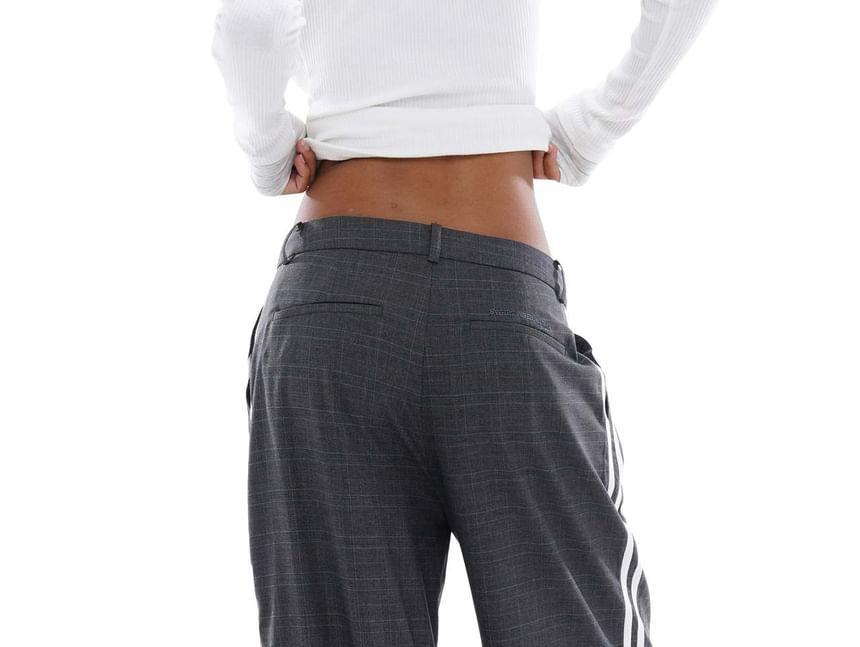 Low Waist Striped Straight-Fit Wide-Leg Dress Pants Product Image