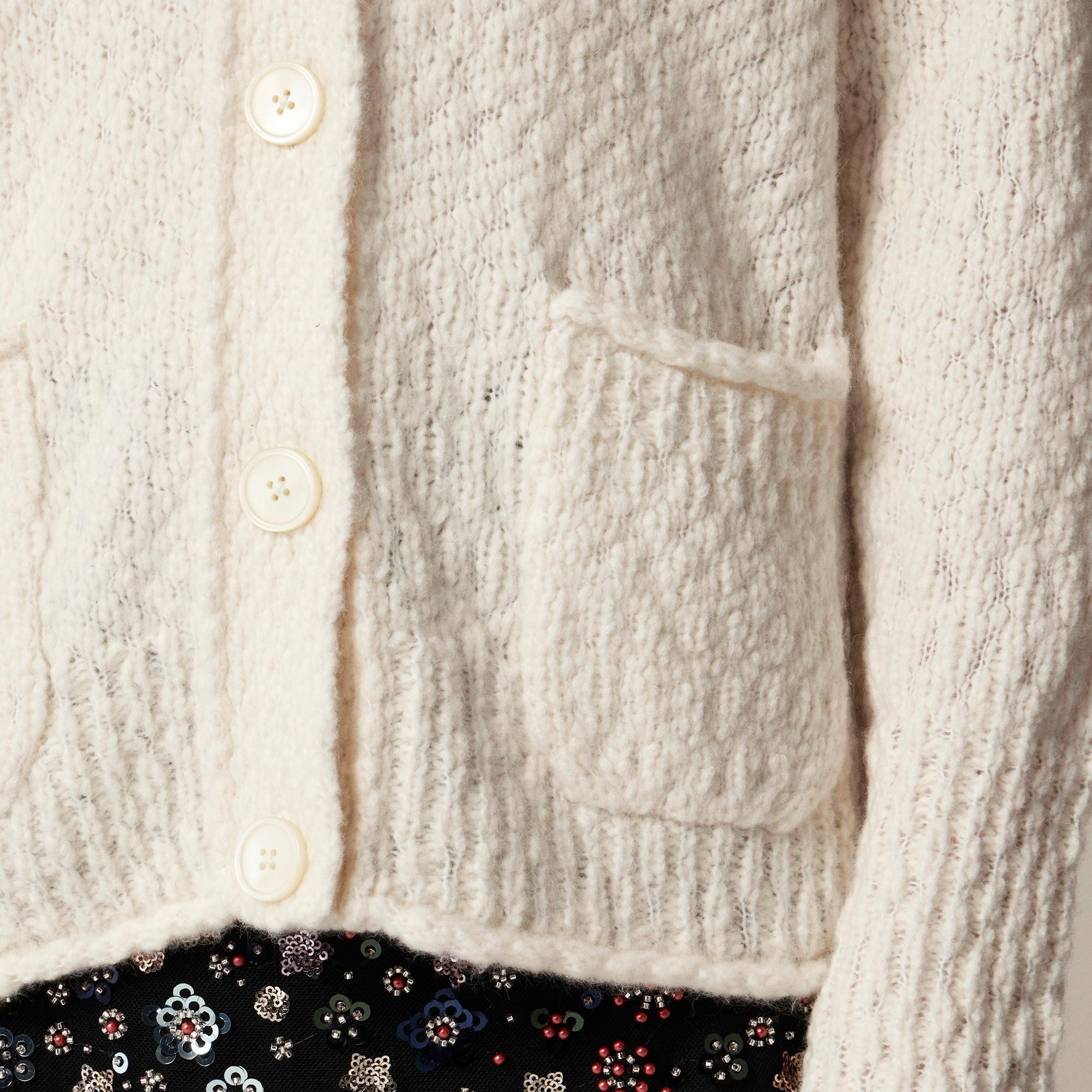 Relaxed cardigan sweater in textured yarn Product Image