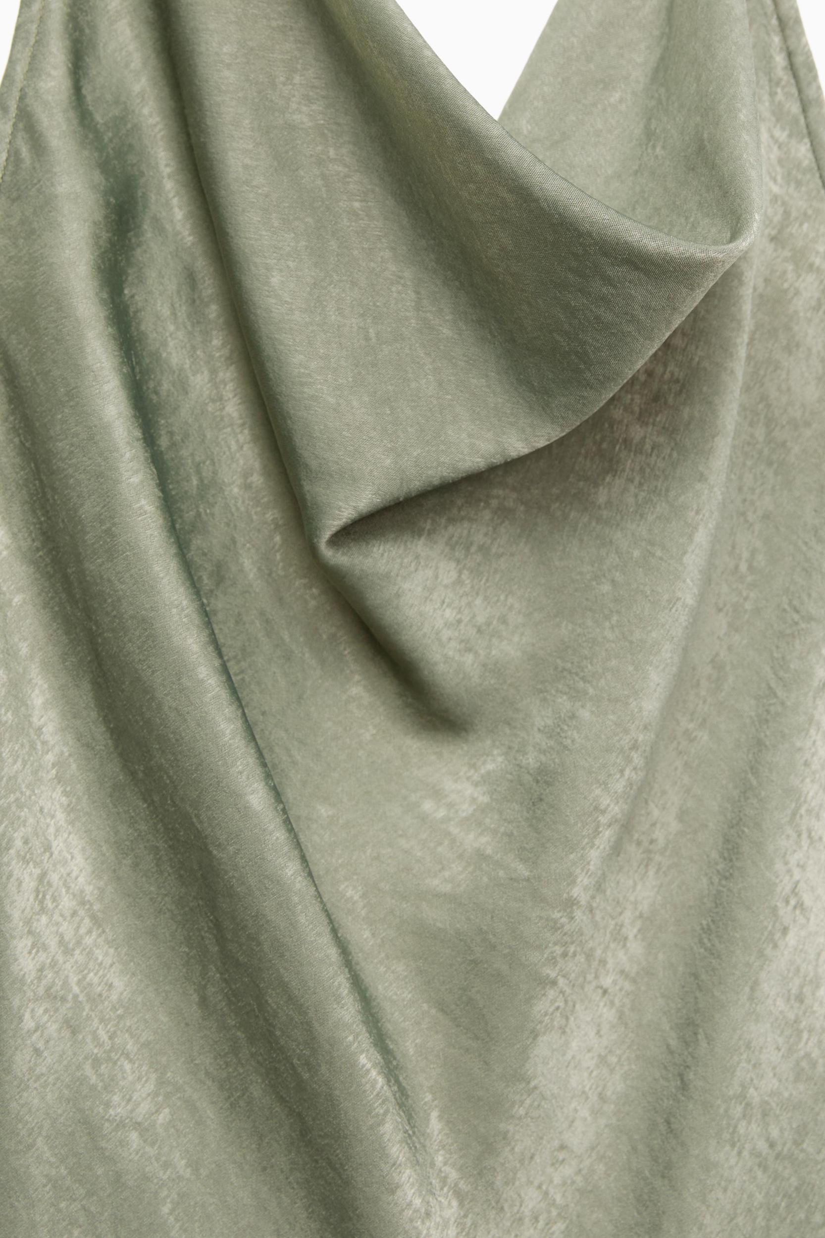 Satin halter midi dress Product Image