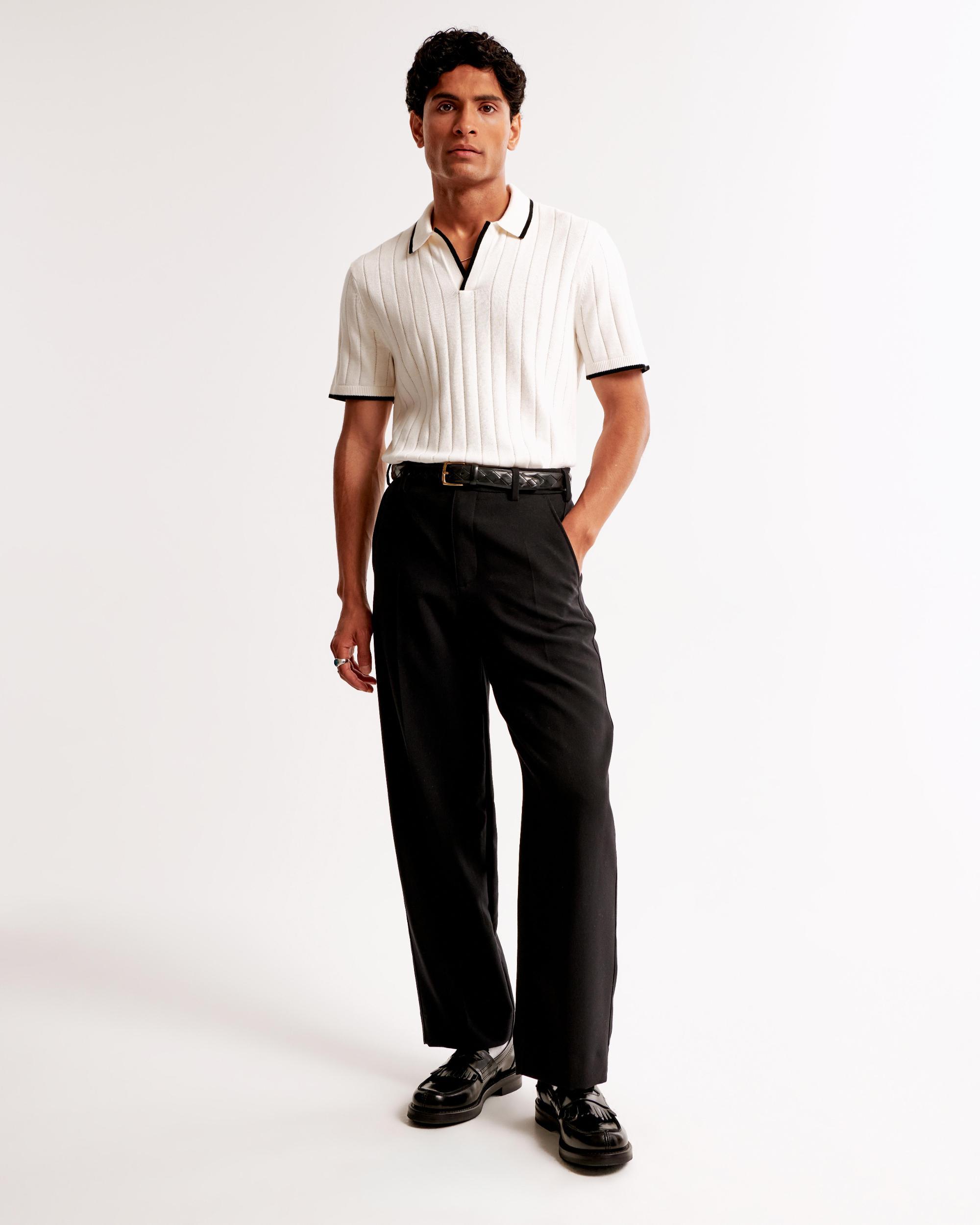 Classic Tipped Johnny Collar Sweater Polo Product Image