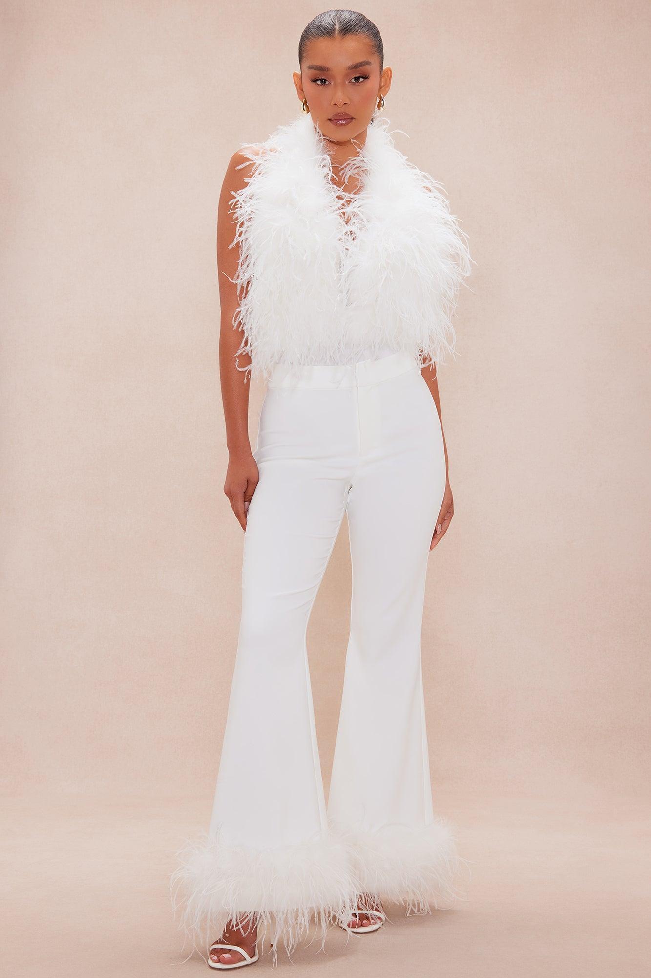 Fera Feather Bodysuit - White Female Product Image