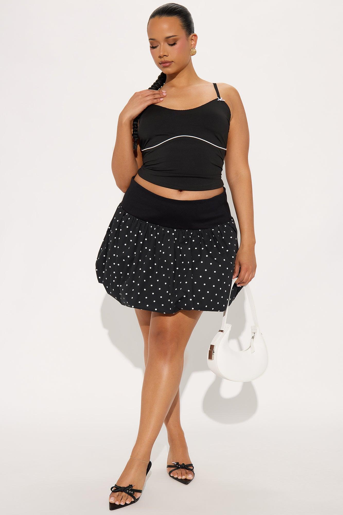 Juliette Bubble Hem Mini Skirt - Black/combo Product Image