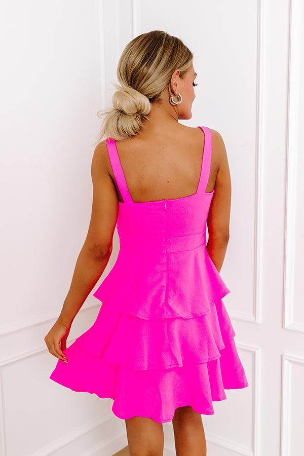 Divine Delight Mini Dress In Hot Pink Product Image