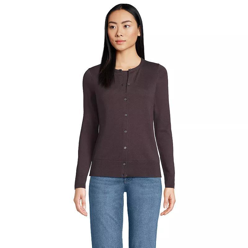 Womens Lands End Tall Fine Gauge Cotton Cardigan Sweater Product Image